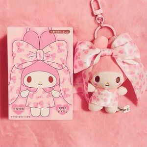 Sanrio My Melody 50th Anniversary Ribbon Pink Flower Mascot Plush